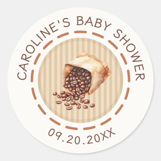 Sticker Rond Café Bébé Brasse Douche (Devant)