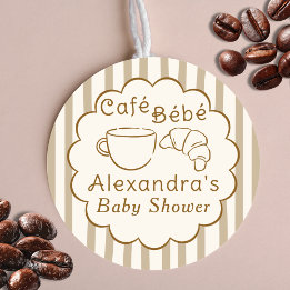 Sticker Rond Café Bébé Café Français Personnalisé Baby Shower