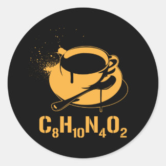 Sticker Rond Café C8H10N4O2