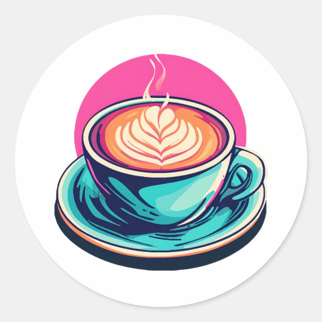 Sticker Rond Café Cappuccino (Devant)