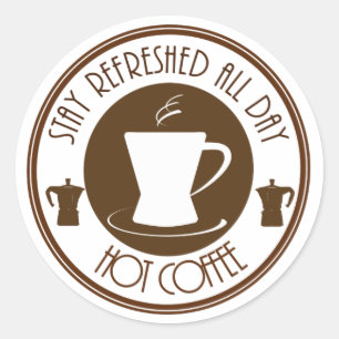 Sticker Rond Café chaud
