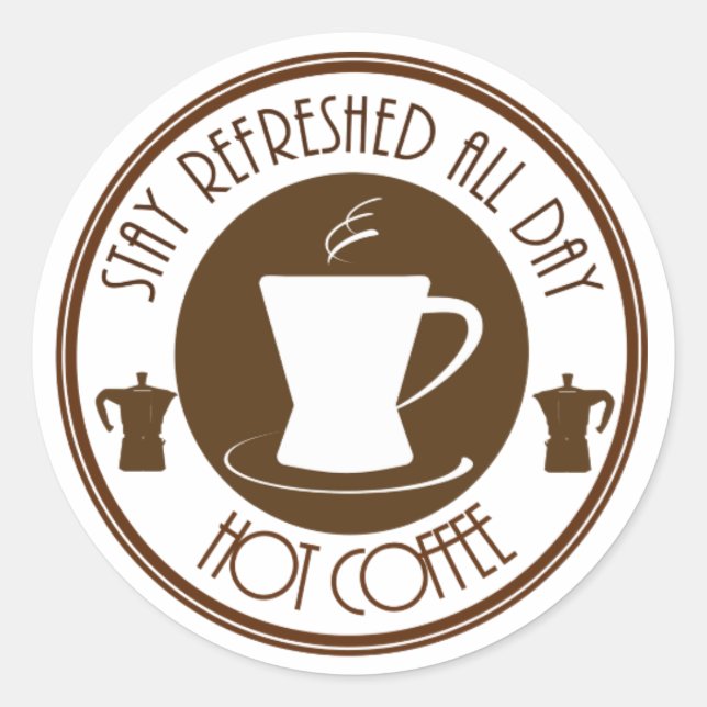 Sticker Rond Café chaud (Devant)