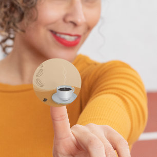 Sticker Rond Café chaud vapeur