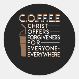 Sticker Rond Café Christian Pardon Tout Le Monde