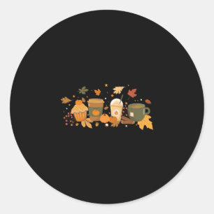 Sticker Rond Café Citrouille Latte Spice Coffee Love Saison Aut