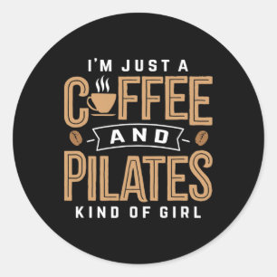 Sticker Rond Café de Pilates Exercice Fitness Café Pil