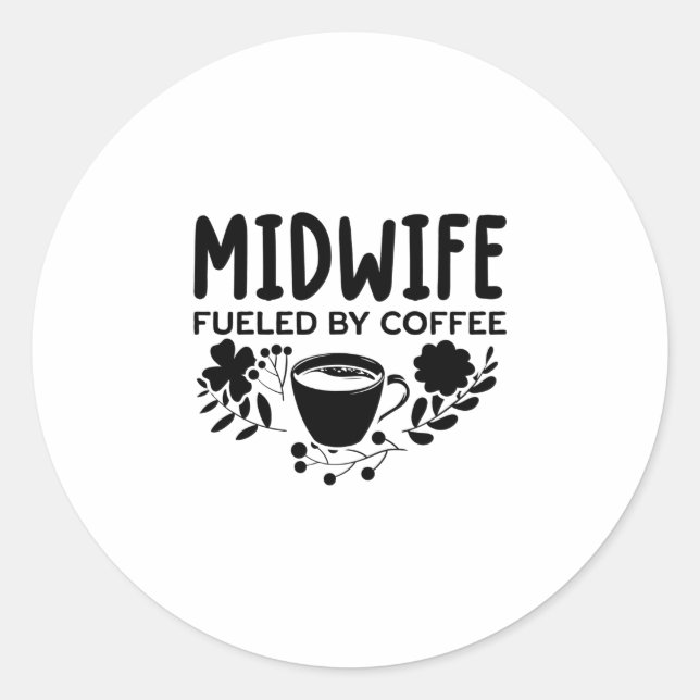 Sticker Rond Café de sage-femme | Midwives Doula Midwifery Cadf (Devant)