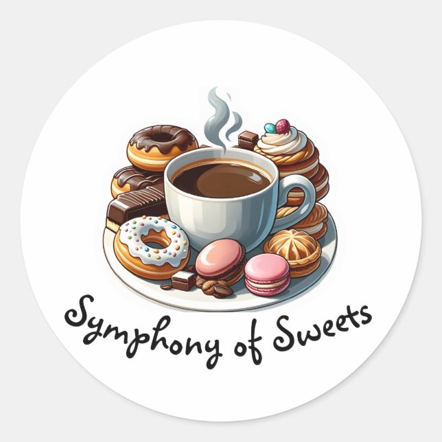 Sticker Rond Café Delights : Symphonie des douceurs (Devant)