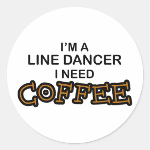 Sticker Rond Café du besoin - ligne danseur