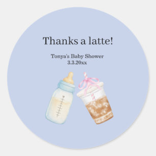 Sticker Rond Café en cours de préparation Baby shower Classiqu