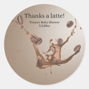 Sticker Rond Café en cours de préparation Baby shower Classiqu