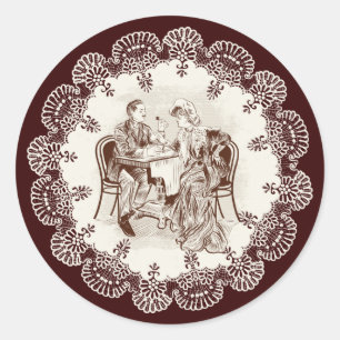 Sticker Rond café et amour