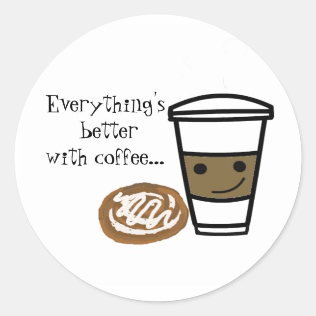 Sticker Rond Café et douceurs (Devant)