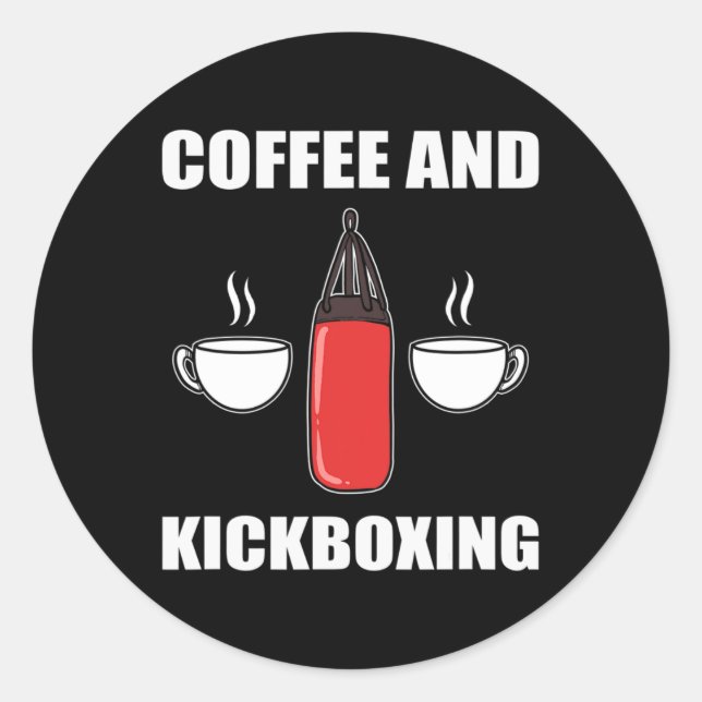 Sticker Rond Café et kickboxing  (Devant)