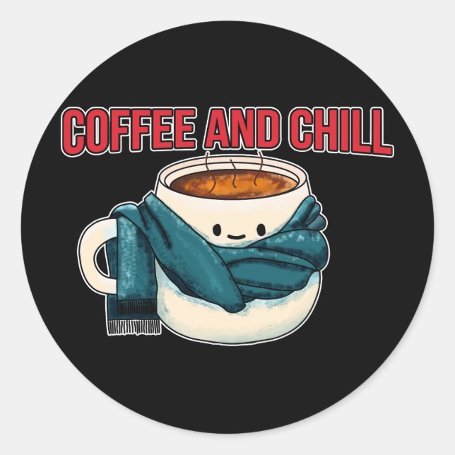 Sticker Rond Café Et Refroidissement (Devant)