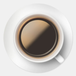 Sticker Rond Café et soucoupe