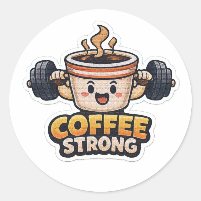 Sticker Rond Café Fort  (Devant)