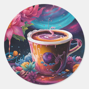 Sticker Rond Café Galaxy Garden