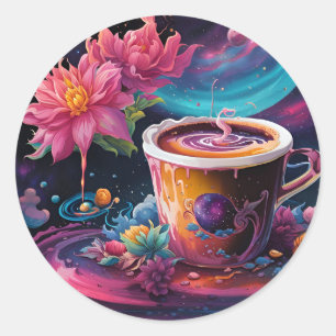 Sticker Rond Café Galaxy Garden