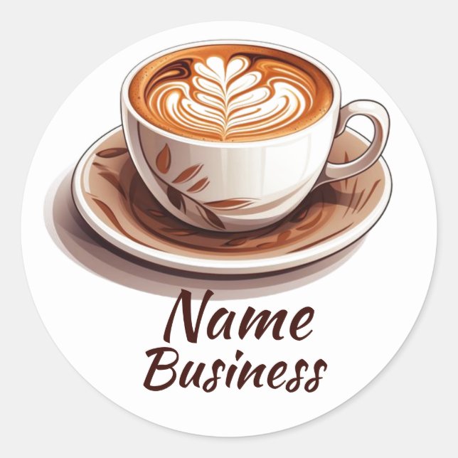 Sticker Rond Café Hot Cup Café Café Business (Devant)