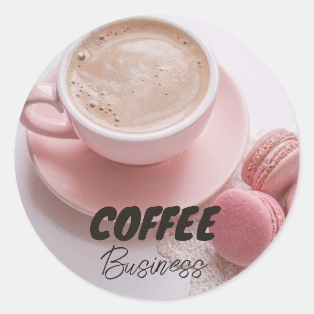 Sticker Rond Café Hot Cup Café Café Business (Devant)