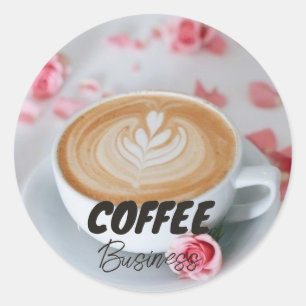 Sticker Rond Café Hot Cup Café Café Business
