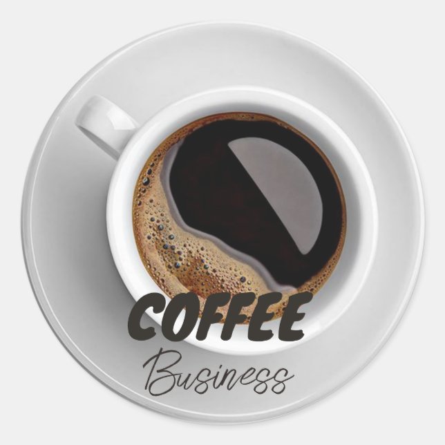 Sticker Rond Café Hot Cup Café Café Business (Devant)