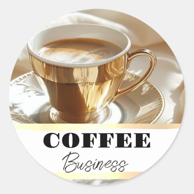Sticker Rond Café Hot Cup Café Café Business (Devant)