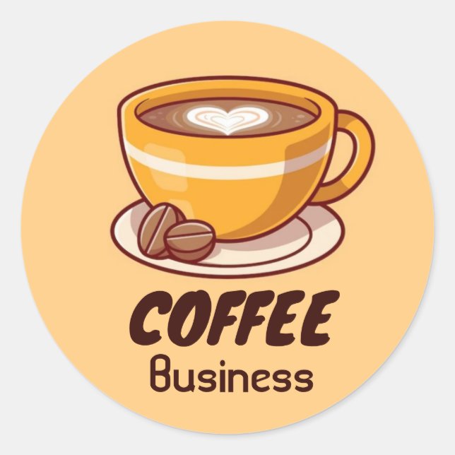 Sticker Rond Café Hot Cup Café Café Business (Devant)
