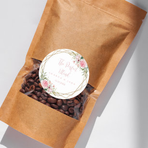 Sticker Rond Café Mariage Fleur Mélange Parfait