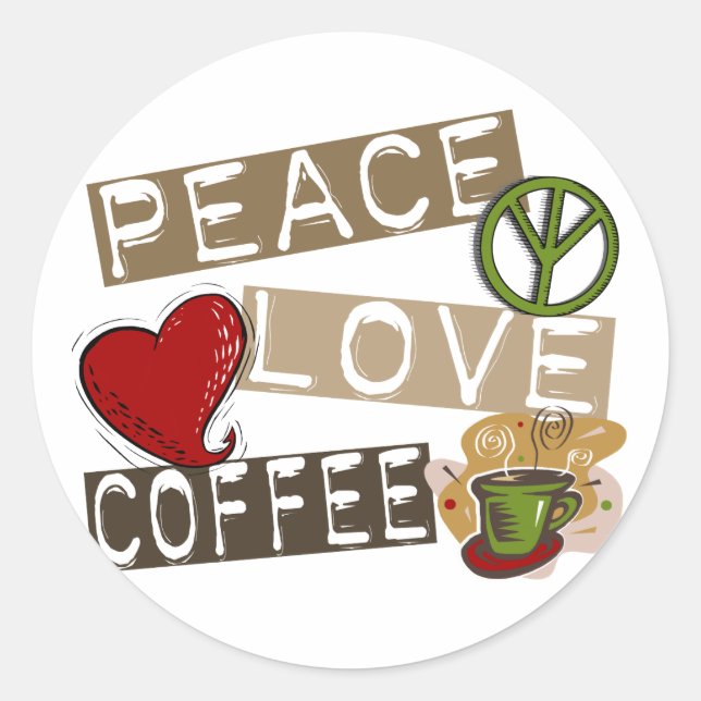 STICKER ROND CAFÉ PAIX LOVE 2 (Devant)