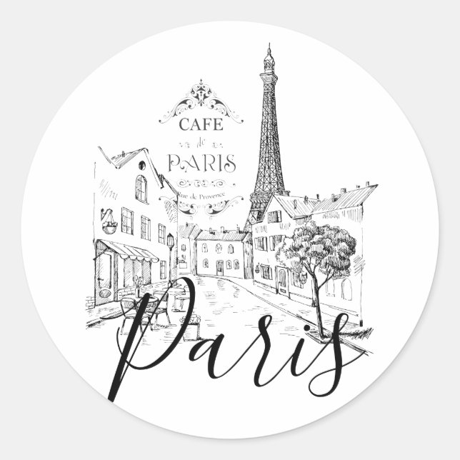 Sticker Rond Café Paris (Devant)