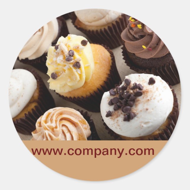 Sticker Rond Café-pâtisserie moderne de gâteau de dessert boula (Devant)