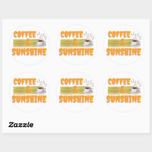 Sticker Rond Café & Soleil – Vibrations Matinales Positives