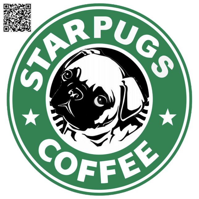 Sticker Rond Café Starpug (Créateur téléchargé)