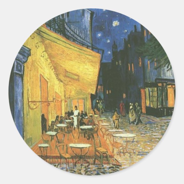 Sticker Rond Cafe Terrace - Vincent van Gogh (Devant)