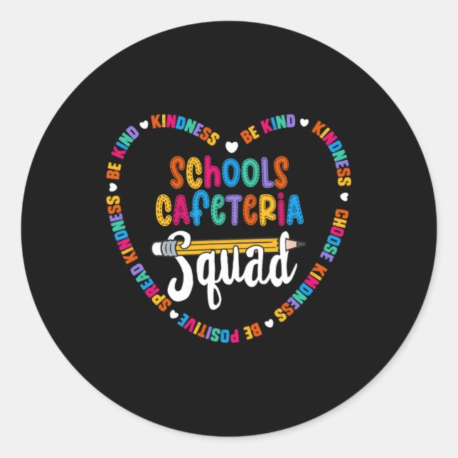 Sticker Rond Cafeteria Squad Retour À L'École Joyeux Premier Jo (Devant)