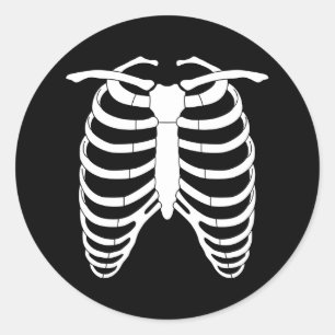 Sticker Rond Cage thoracique originale d'horreur d'un Halloween