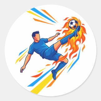 Sticker Rond Cahier de sport coup de pied de vélo de football b