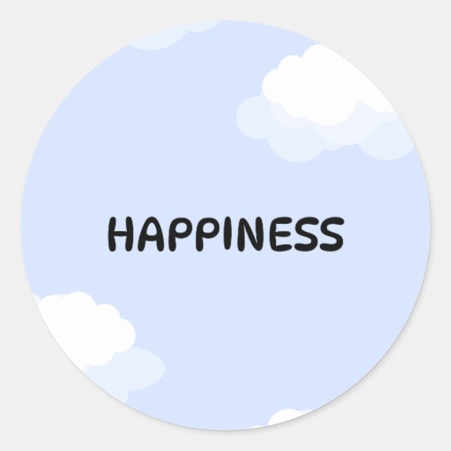 Sticker Rond Cahier mignon bleu  (Devant)