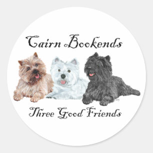 Sticker Rond Cairn serre-livres, Trois bons amis