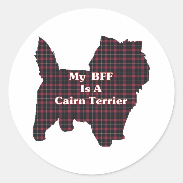 Sticker Rond Cairn Terrier BFF (Devant)