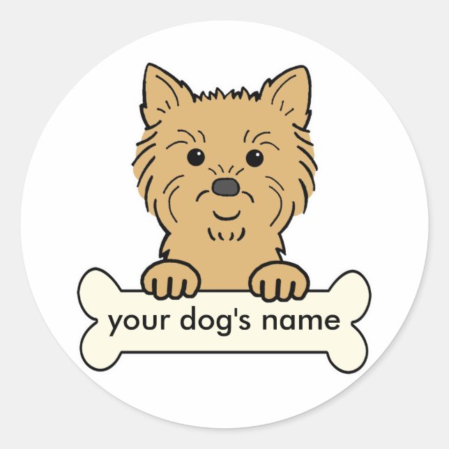 Sticker Rond Cairn Terrier personnalisé (Devant)