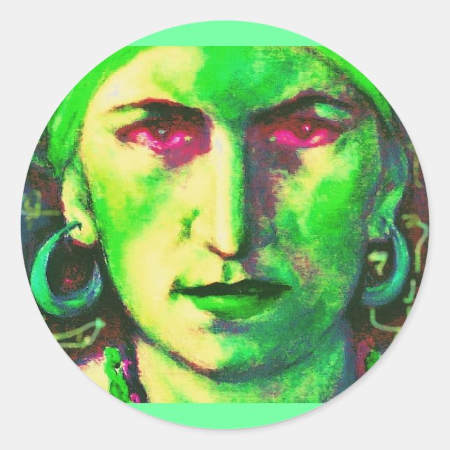 Sticker Rond caisson de fortune tzigane (Devant)
