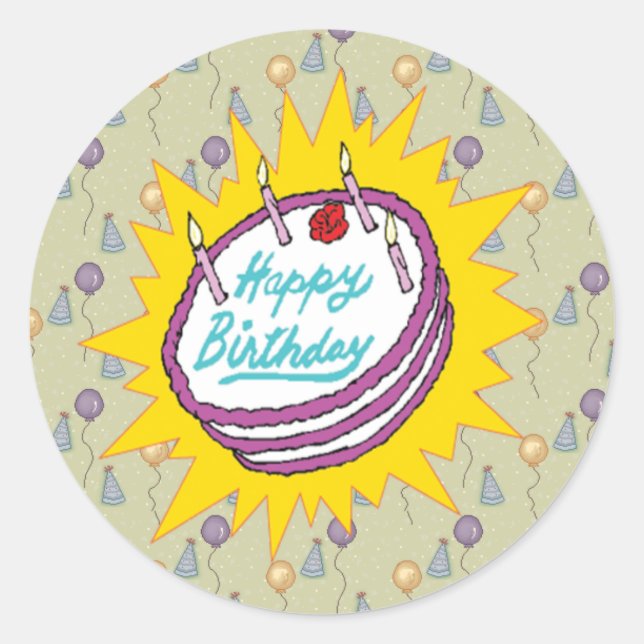 Sticker Rond cake_anniversaire (Devant)