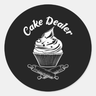 Sticker Rond Cake Dealer Cupcake Baker Baking Love Cuisine