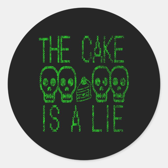 Sticker Rond Cake Est Un Jeu Vidéo De Mème Graphique De Joueur  (Devant)