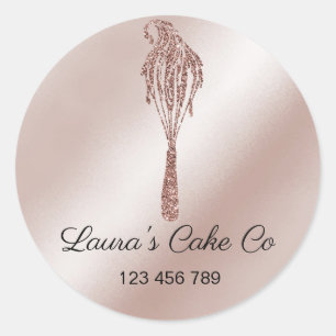 Sticker Rond Cakes Sweets Cupcake Accueil Boulangerie Girly Aqu