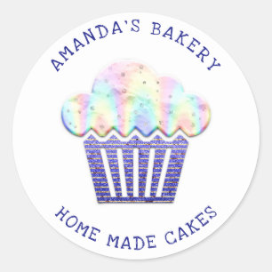 Sticker Rond Cakes Sweets Cupcake Accueil Vegan Bakery Parties 
