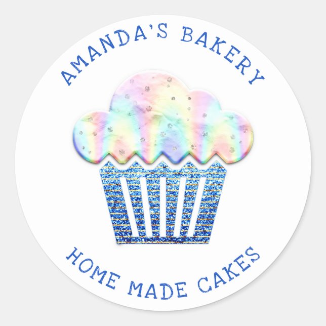 Sticker Rond Cakes Sweets Cupcake Accueil Vegan Bakery Parties  (Devant)